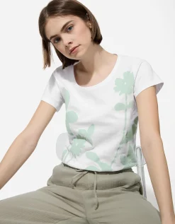 T-shirt - Bloemenmotief - wit