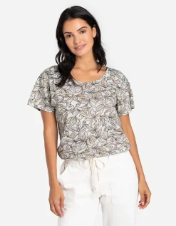 T-shirt - Bloemenmotief - wit