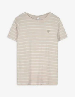 T-shirt - Borduursels - beige