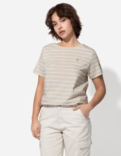 T-shirt - Borduursels - beige