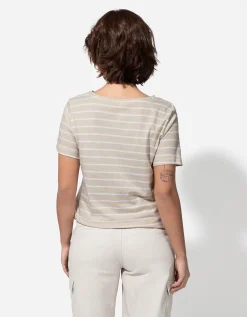 T-shirt - Borduursels - beige