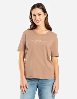 T-shirt - Borduursels - beige