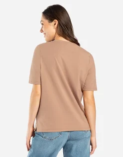 T-shirt - Borduursels - beige