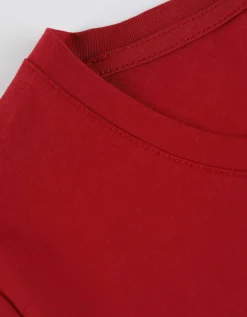 T-shirt - Borduursels - donkerrood