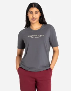 T-shirt - Borduursels - donkergrijs