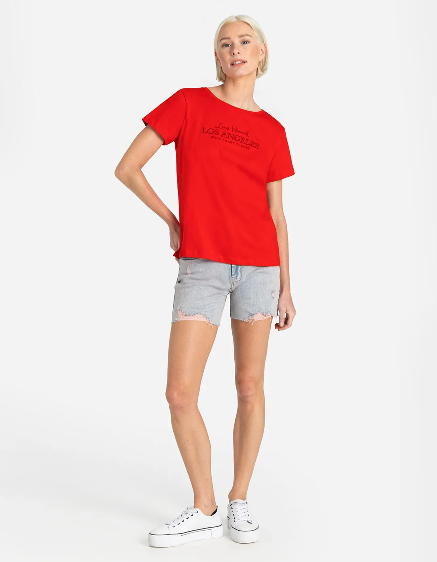 T-shirt - Borduursels - rood