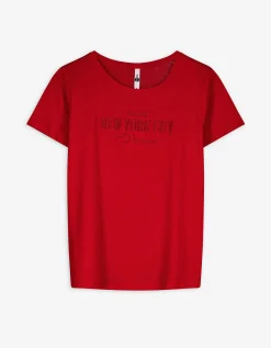 T-shirt - Borduursels - rood