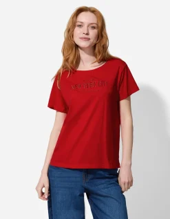 T-shirt - Borduursels - rood