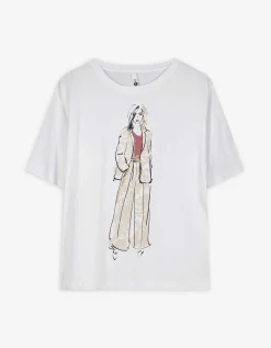 T-shirt - Borduursels - wit