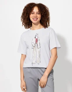 T-shirt - Borduursels - wit