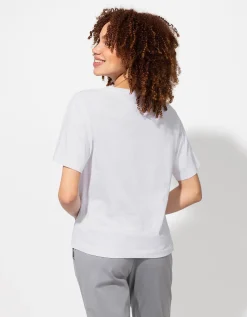 T-shirt - Borduursels - wit