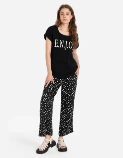 T-shirt - Borduursels - zwart