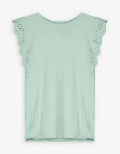 T-shirt - Broderie - groen