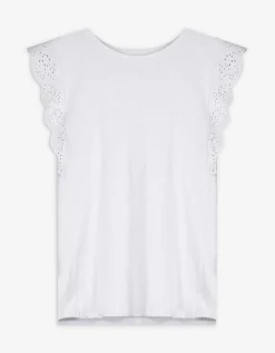 T-shirt - Broderie - wit