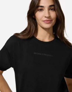 T-shirt - 3D-applicatie - zwart