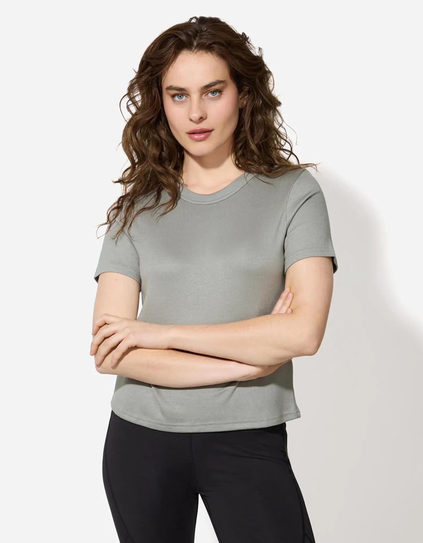 T-shirt - Effen - donkergroen