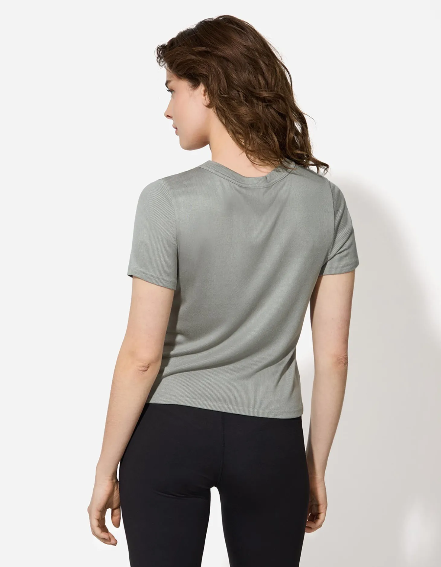 T-shirt - Effen - donkergroen