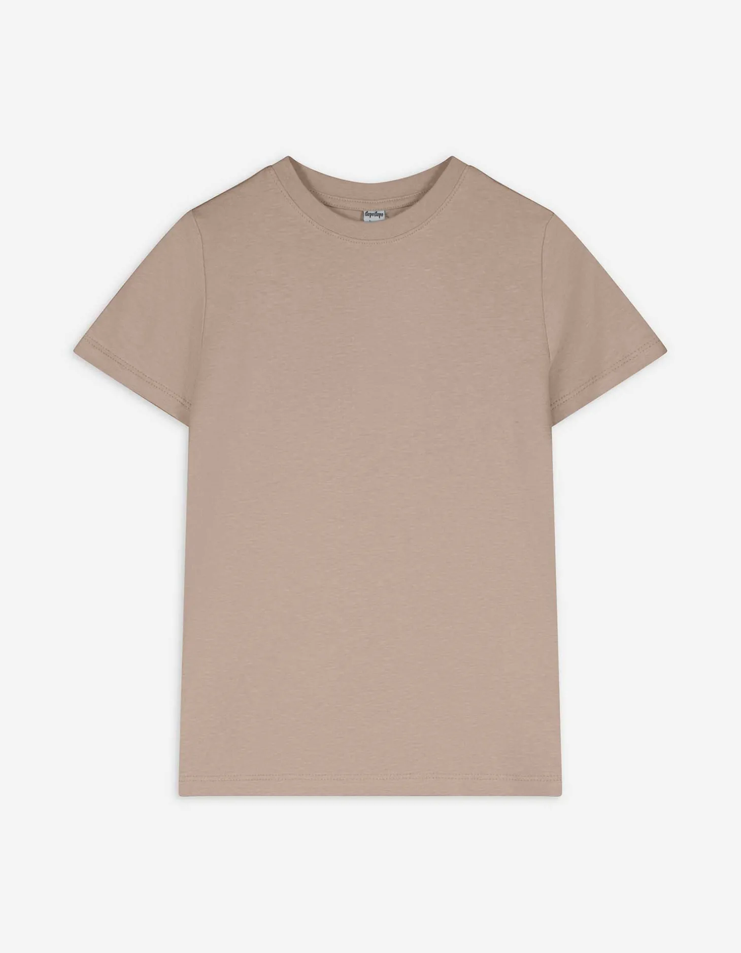 T-shirt - Effen - lichtbruin