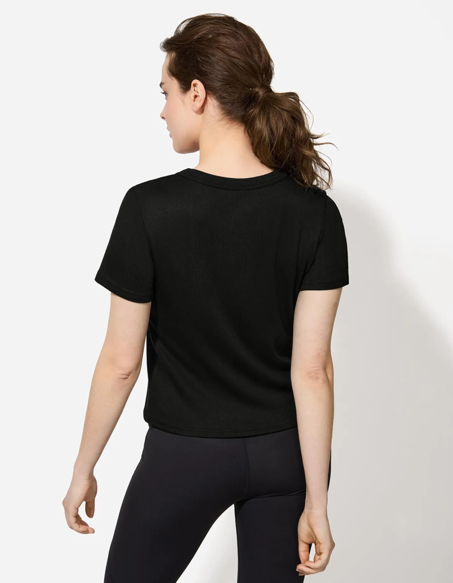T-shirt - Effen - zwart