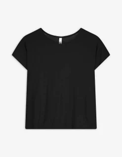 T-shirt - Elastische randen - zwart