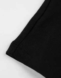 T-shirt - Elastische randen - zwart