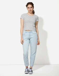 T-shirt - Fijne ribstof - wit