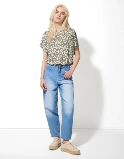 T-shirt - Geknoopt detail - groen