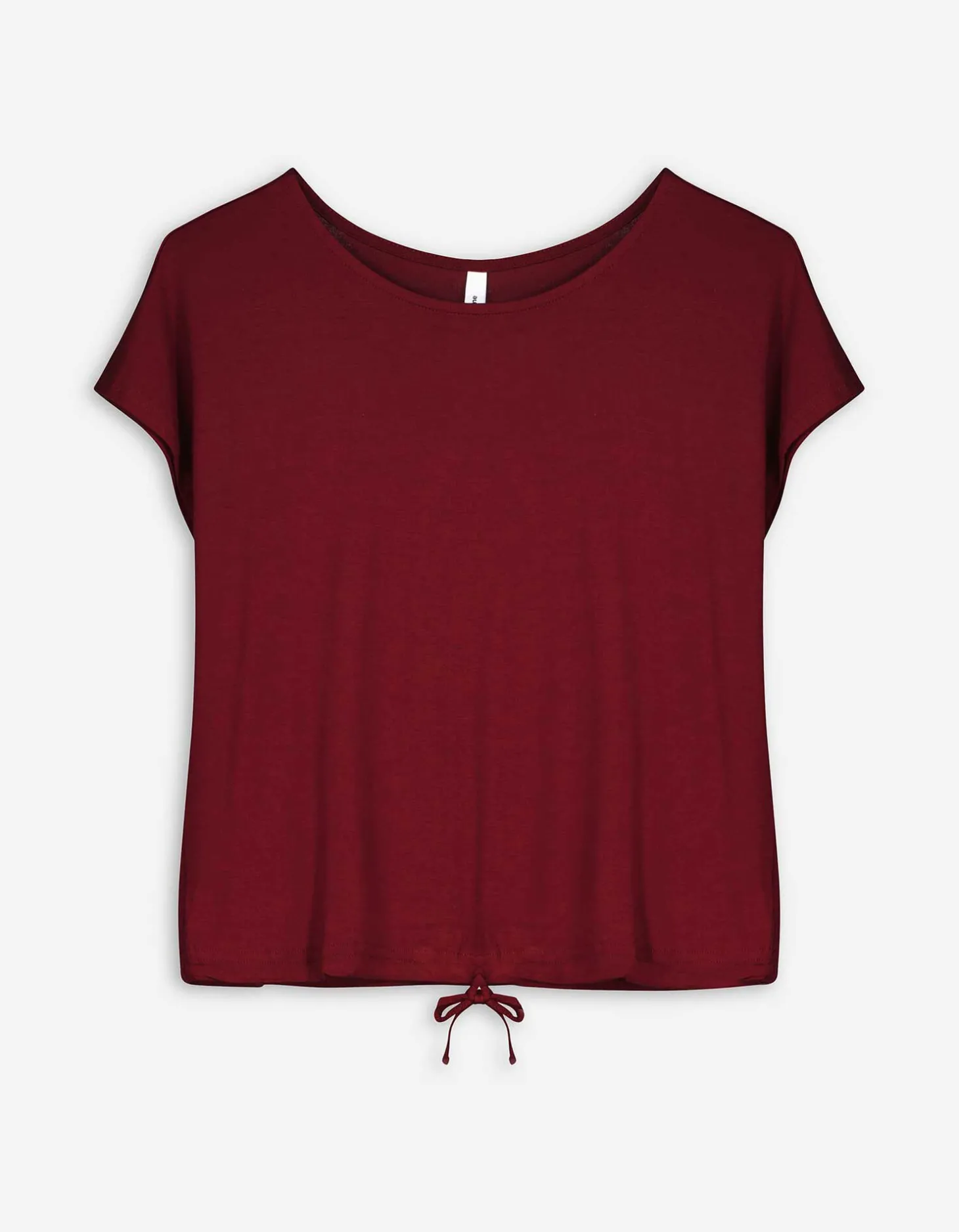 T-shirt - Geknoopt detail - donkerrood
