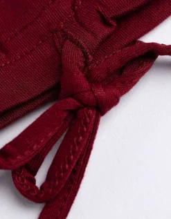T-shirt - Geknoopt detail - donkerrood