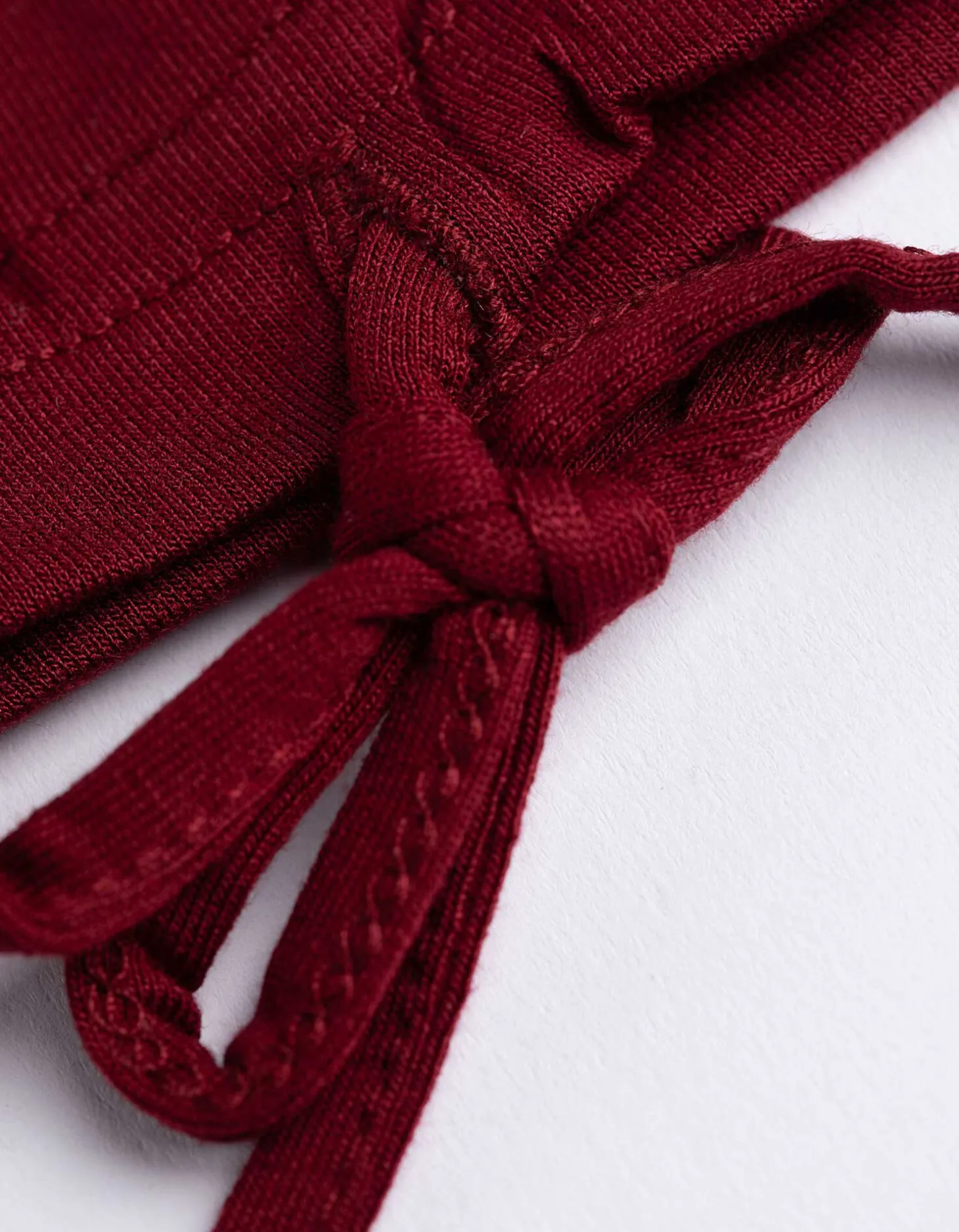 T-shirt - Geknoopt detail - donkerrood