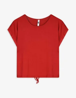 T-shirt - Geknoopt detail - donkerrood