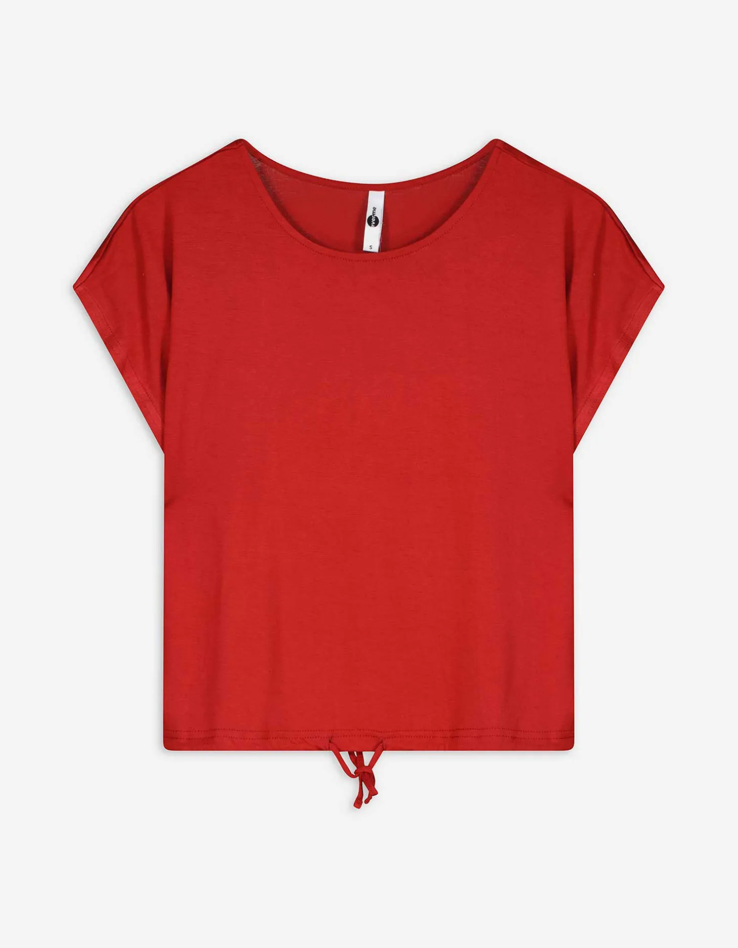 T-shirt - Geknoopt detail - donkerrood