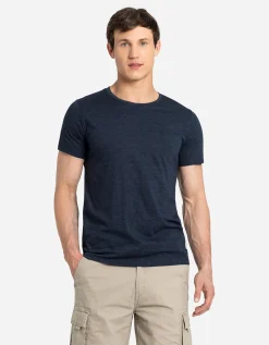 T-shirt - Gem&ecirc;leerd - donkerblauw
