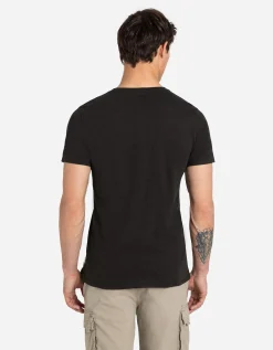 T-shirt - Gem&ecirc;leerd - zwart