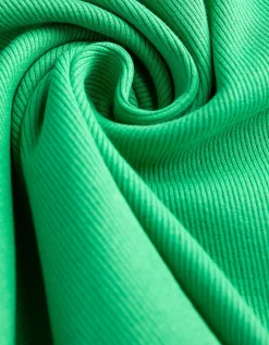 T-shirt - Geribde structuur - groen