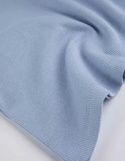 T-shirt - Geribde structuur - lichtblauw