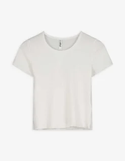 T-shirt - Geribde structuur - wit