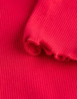 T-shirt - Geribde structuur - rood