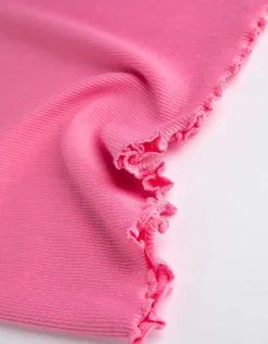 T-shirt - Geribde structuur - pink