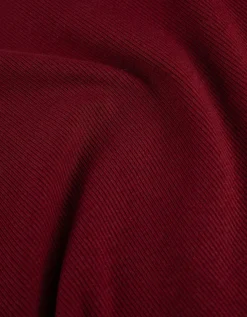 T-shirt - Geribde structuur - donkerrood