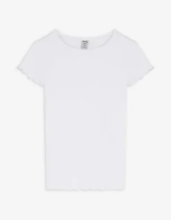 T-shirt - Geribde structuur - wit