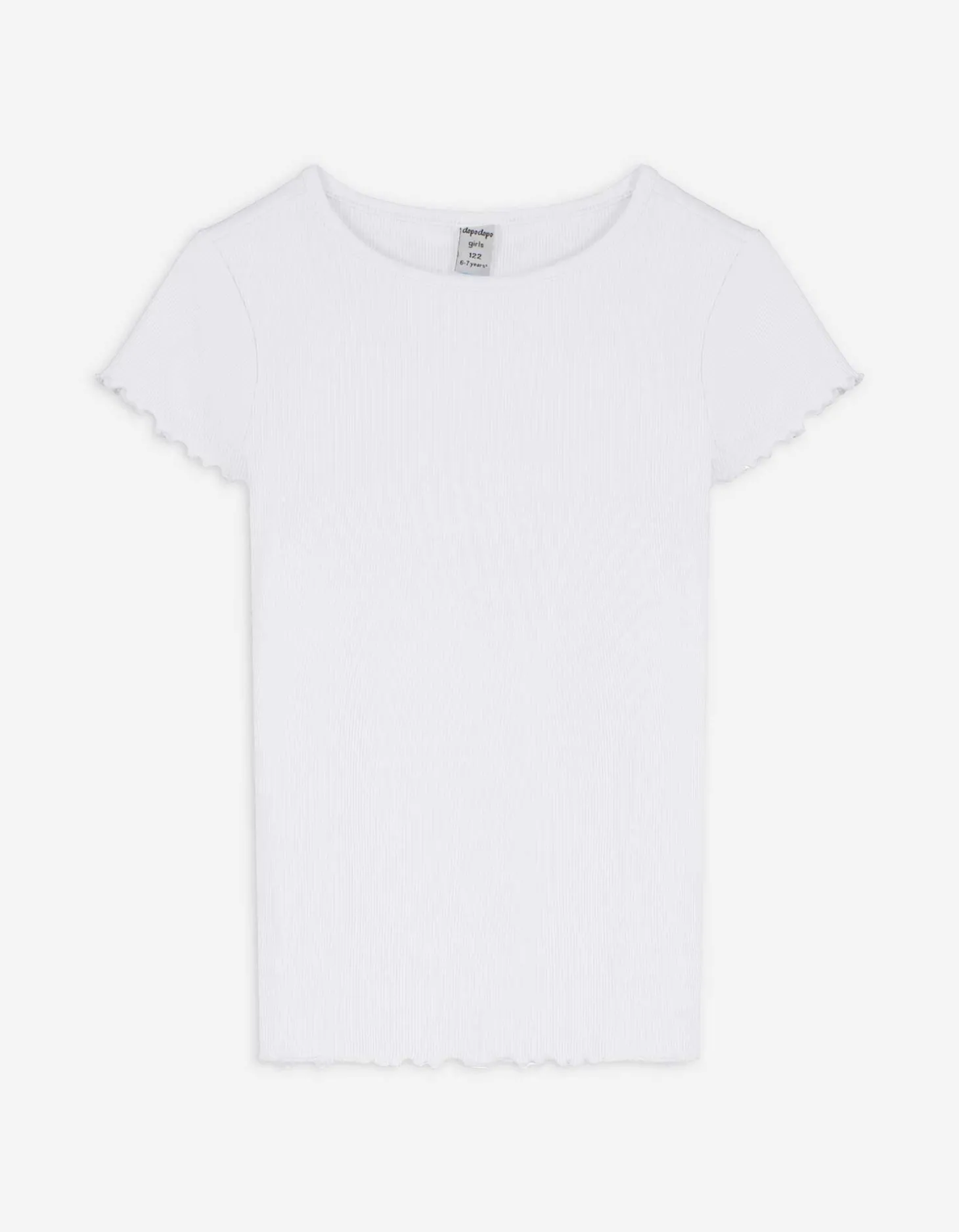 T-shirt - Geribde structuur - wit