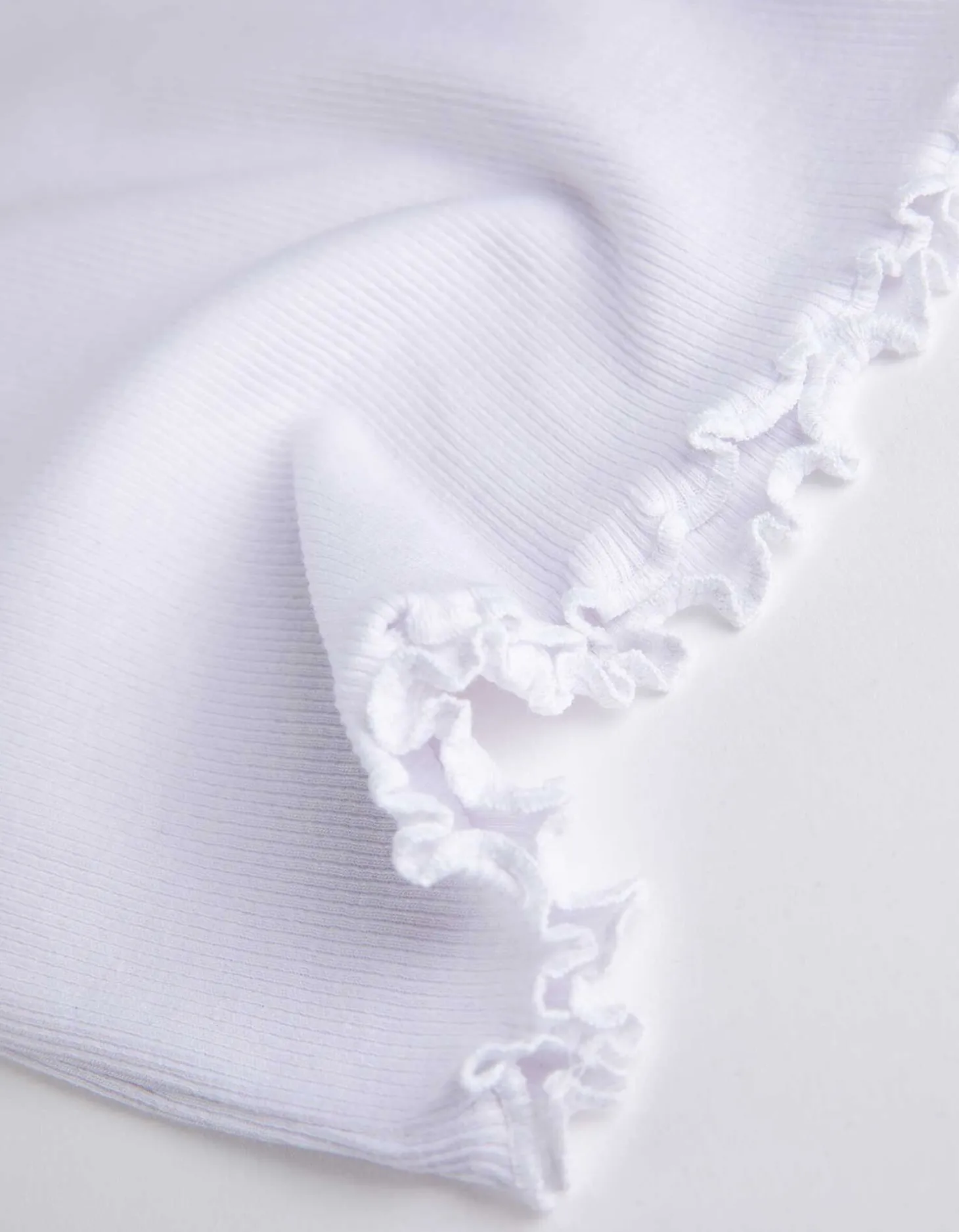T-shirt - Geribde structuur - wit
