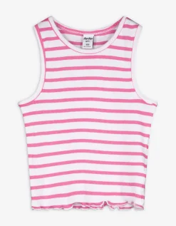 T-shirt - Geribde structuur - pink