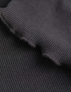 T-shirt - Geribde structuur - donkergrijs