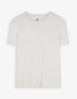 T-shirt - Geribde structuur - wit