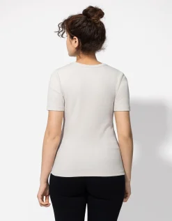 T-shirt - Geribde structuur - wit