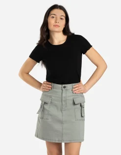 T-shirt - Geschulpte zoom - zwart