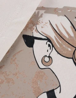 T-shirt - Glitterprint - beige