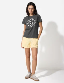 T-shirt - Glitterprint - donkergrijs